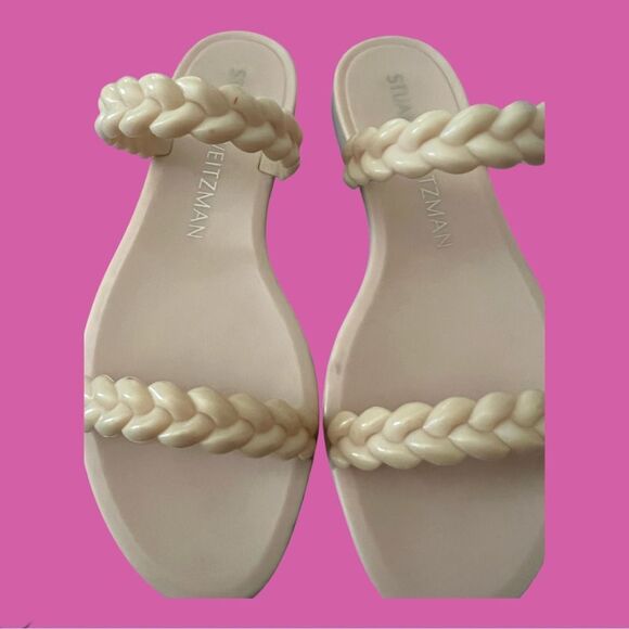 Stuart Weitzman nude Braida Sawyer jelly slip on sandals size 6 - Picture 3 of 5